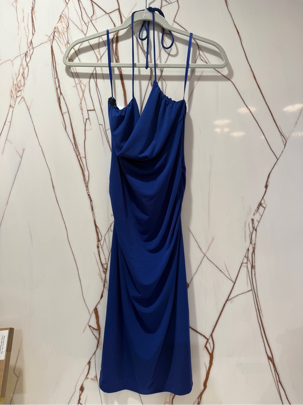 Nicole Miller Women’s Royal Blue Draped Slip Dress